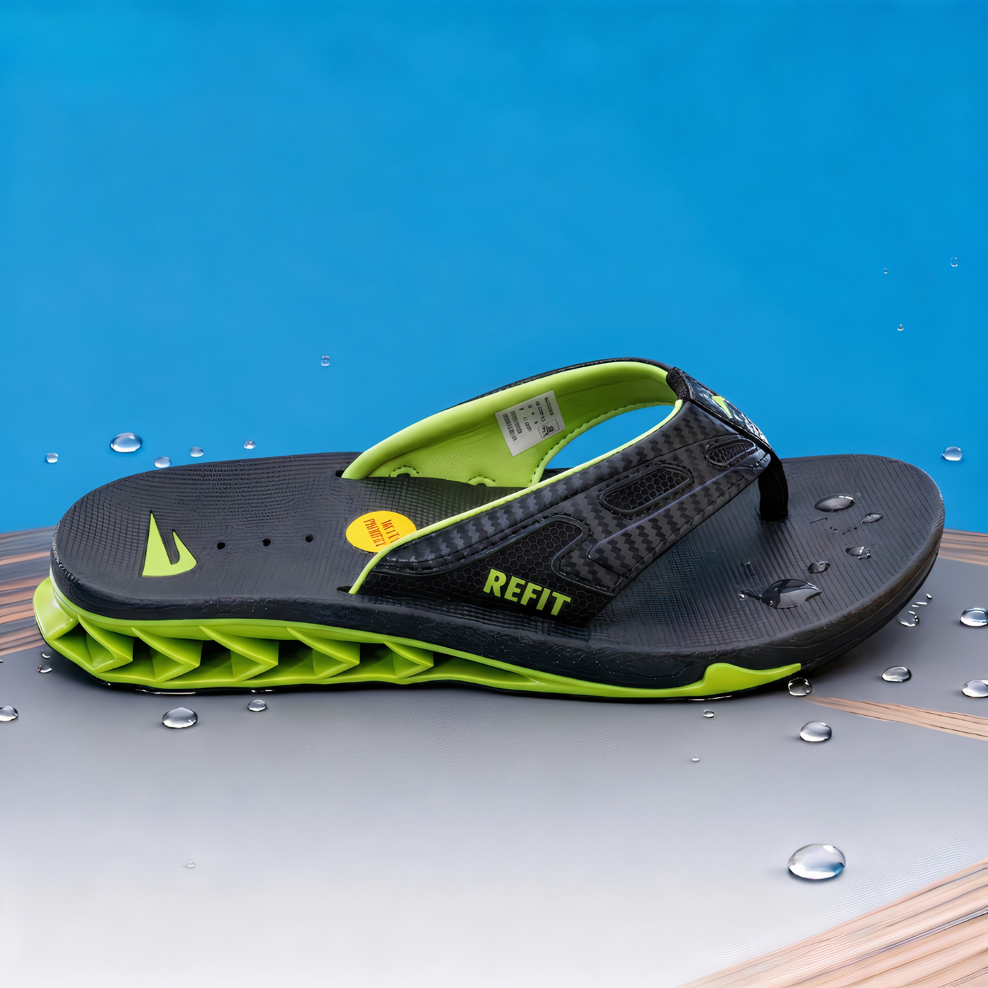 Refit Fanning   – Sandales Homme  Black / GREEN