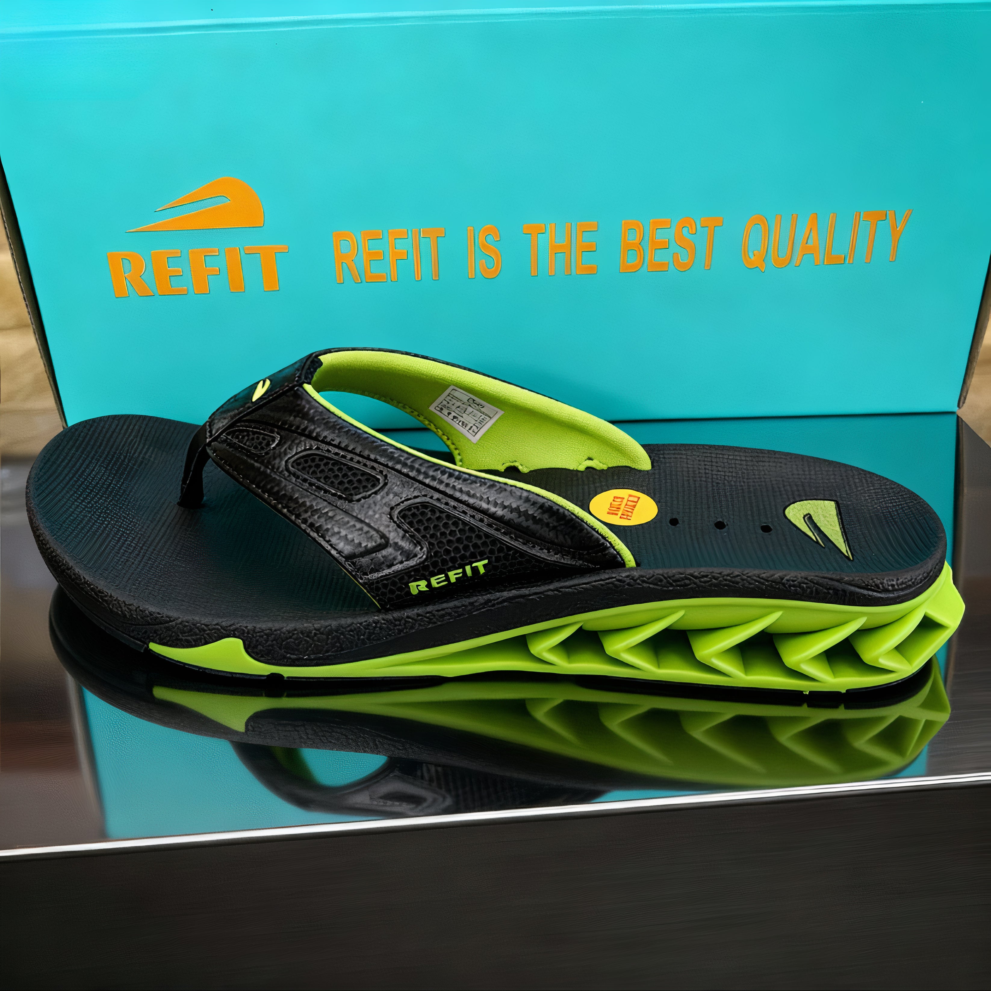 Refit Fanning   – Sandales Homme  Black / GREEN