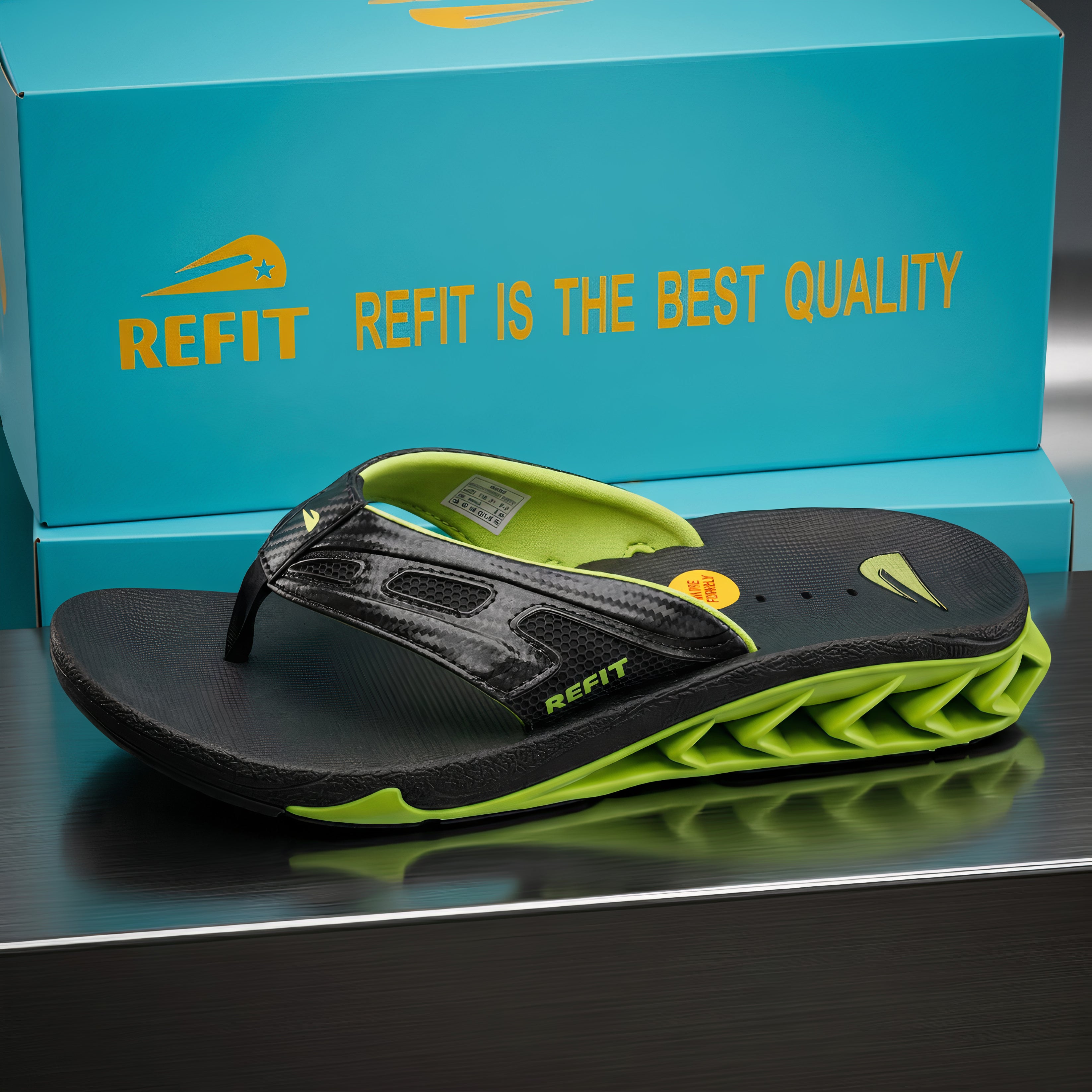Refit Fanning   – Sandales Homme  Black / GREEN