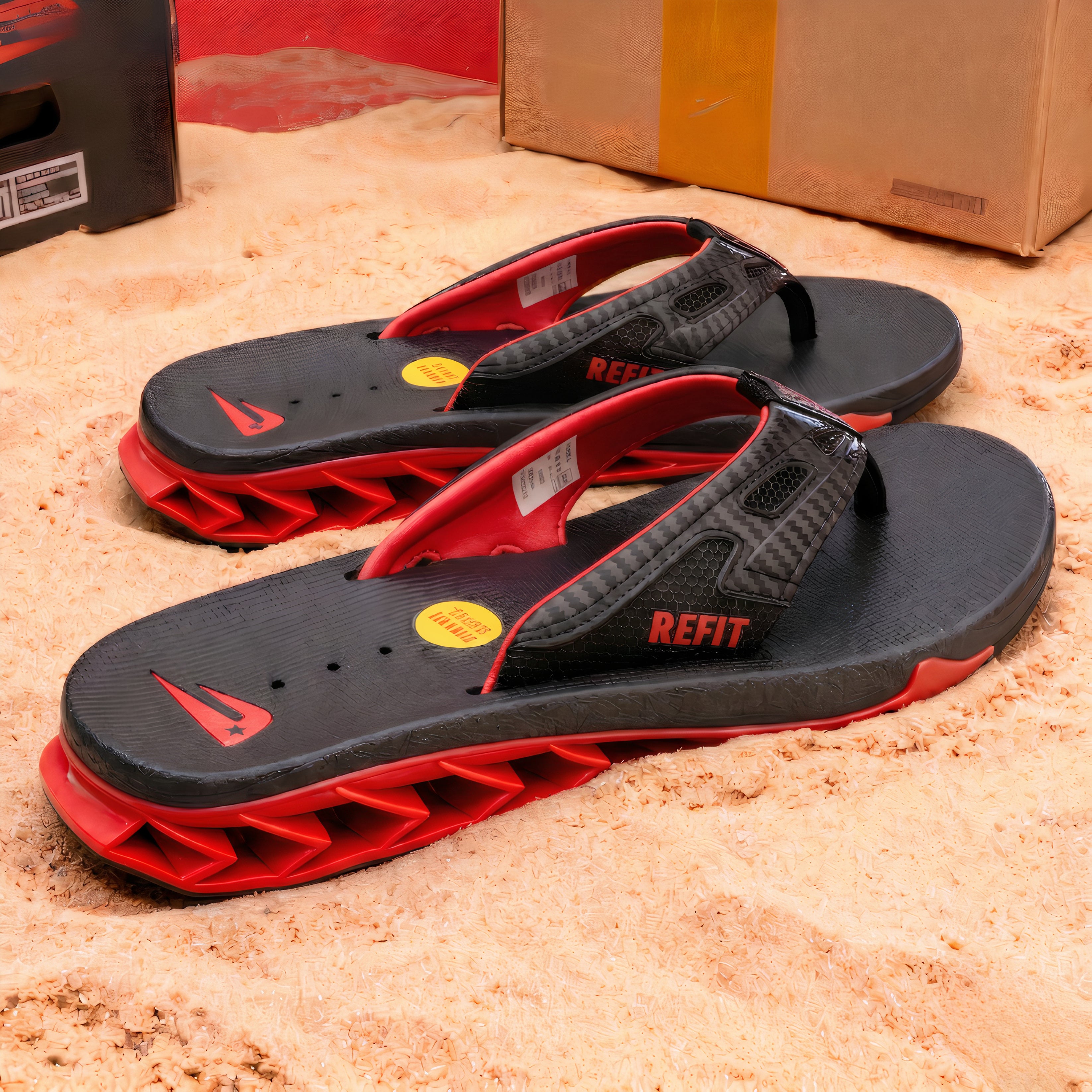 Refit Fanning   – Sandales Homme  Black / REED