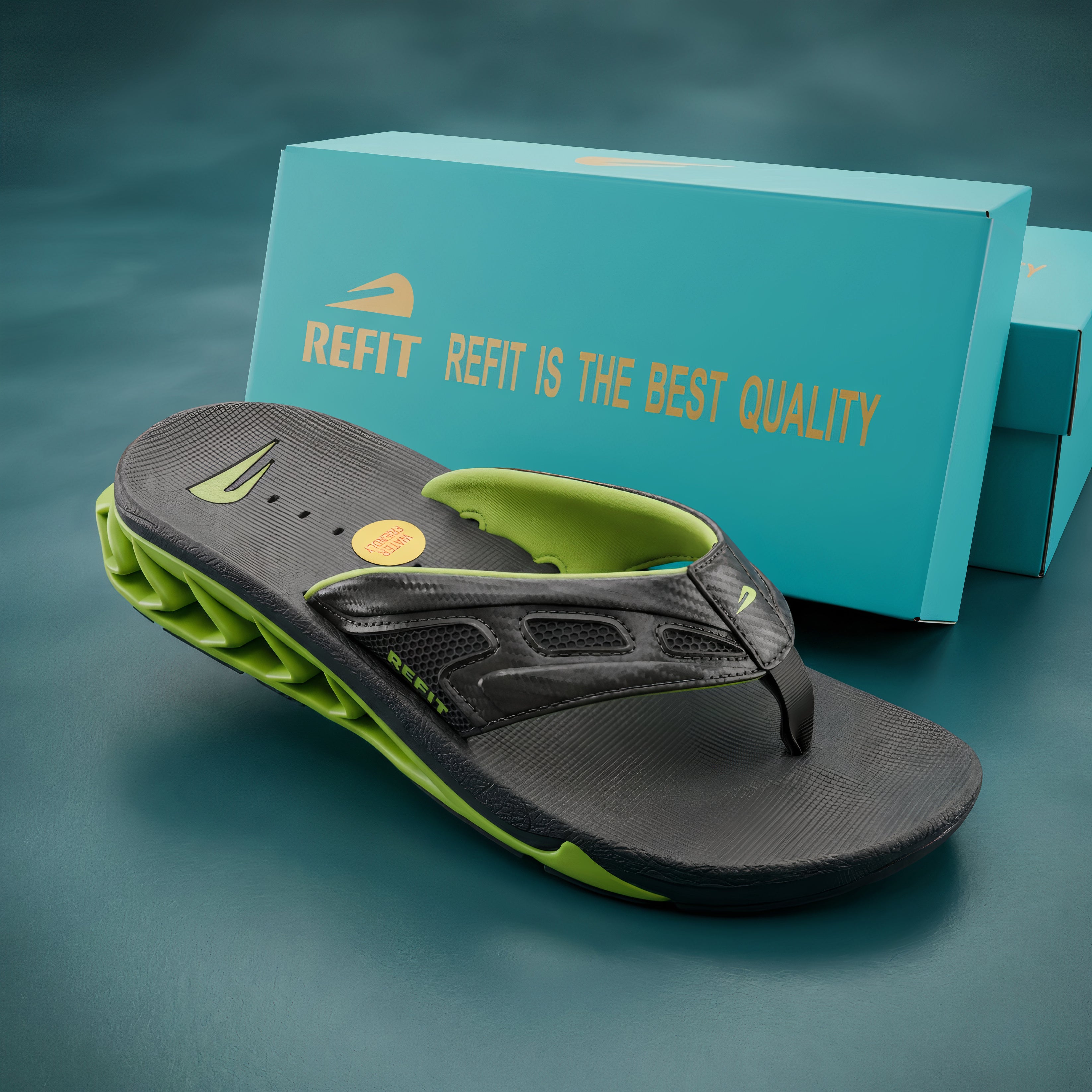 Refit Fanning   – Sandales Homme  Black / GREEN