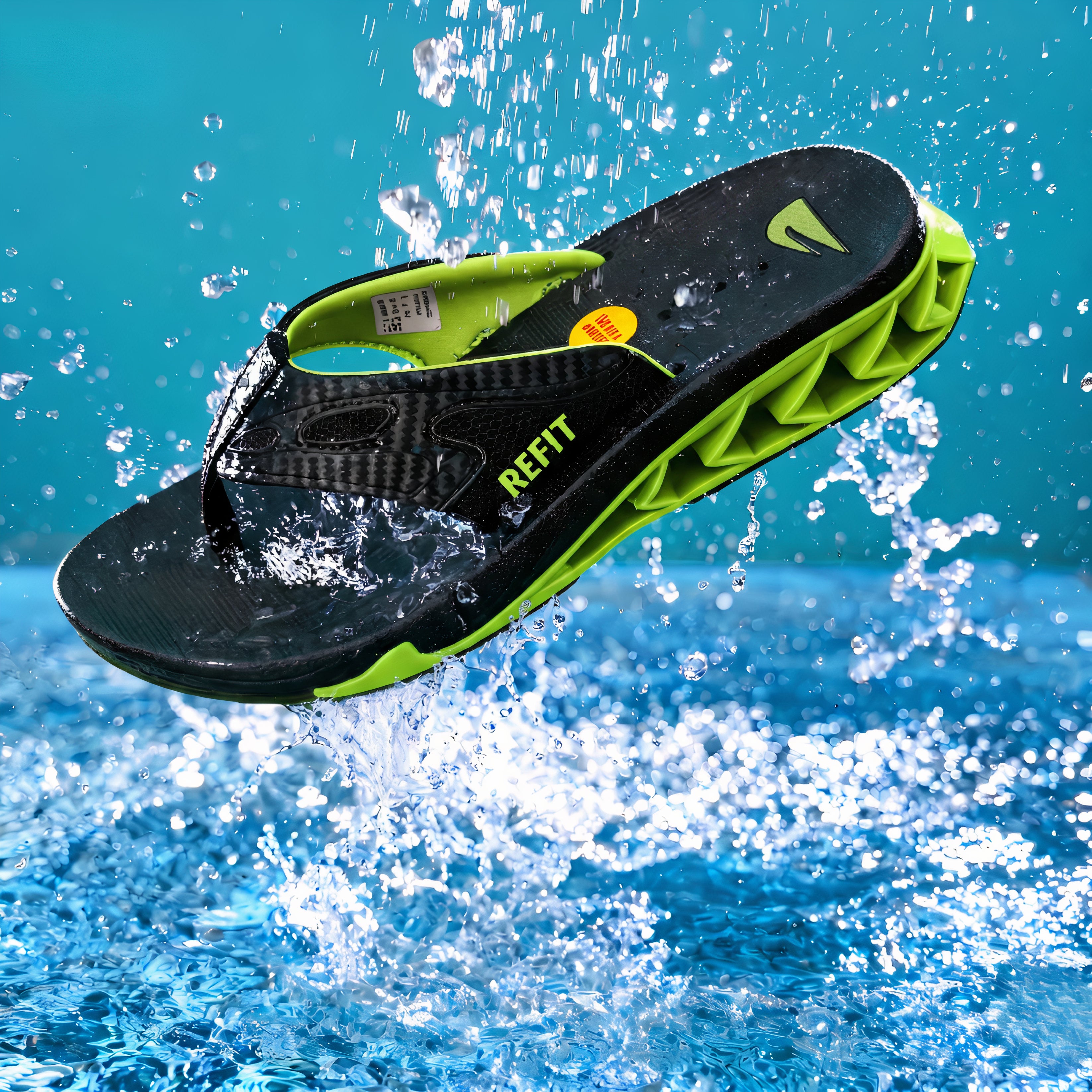 Refit Fanning   – Sandales Homme  Black / GREEN