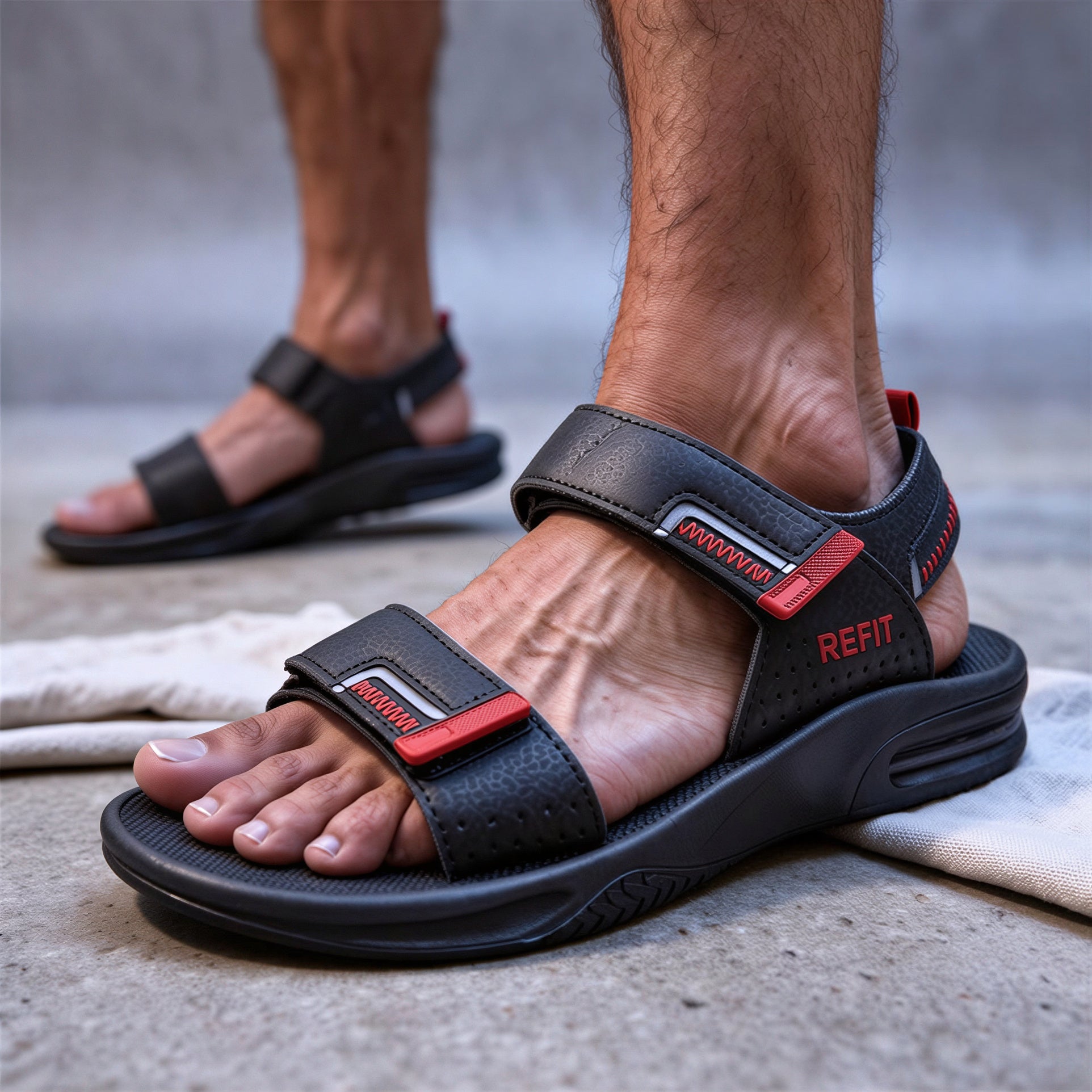 Refit – Sandales Homme RE07   Black / REED