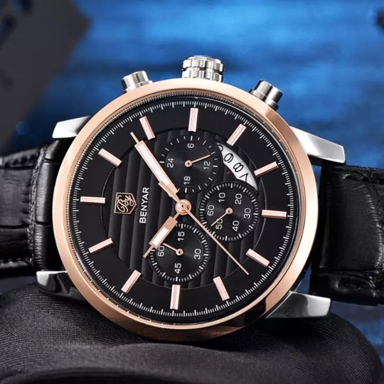 Montre chronographe  BENYAR BY-5104H  En cuir