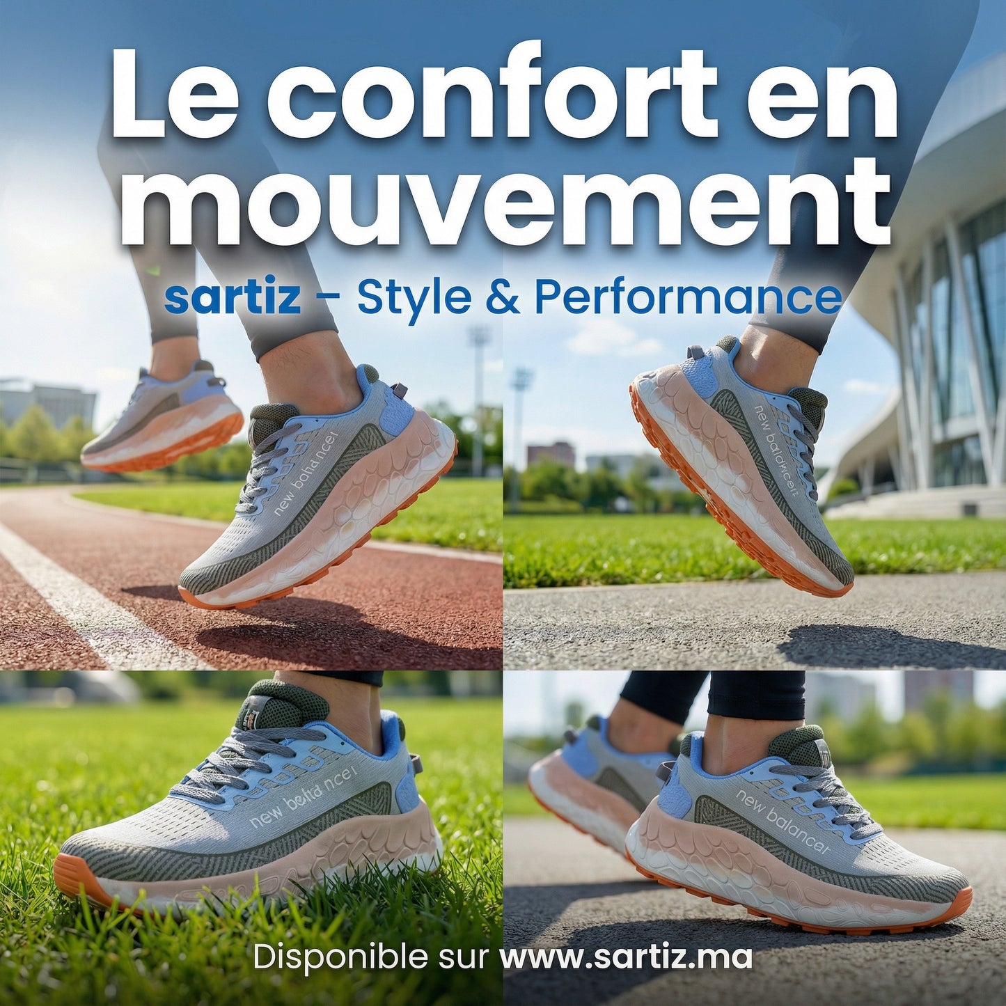 Espadrilles SARTIZ ™ Ref:NWB V3 WH -Gris / Bleu ciel