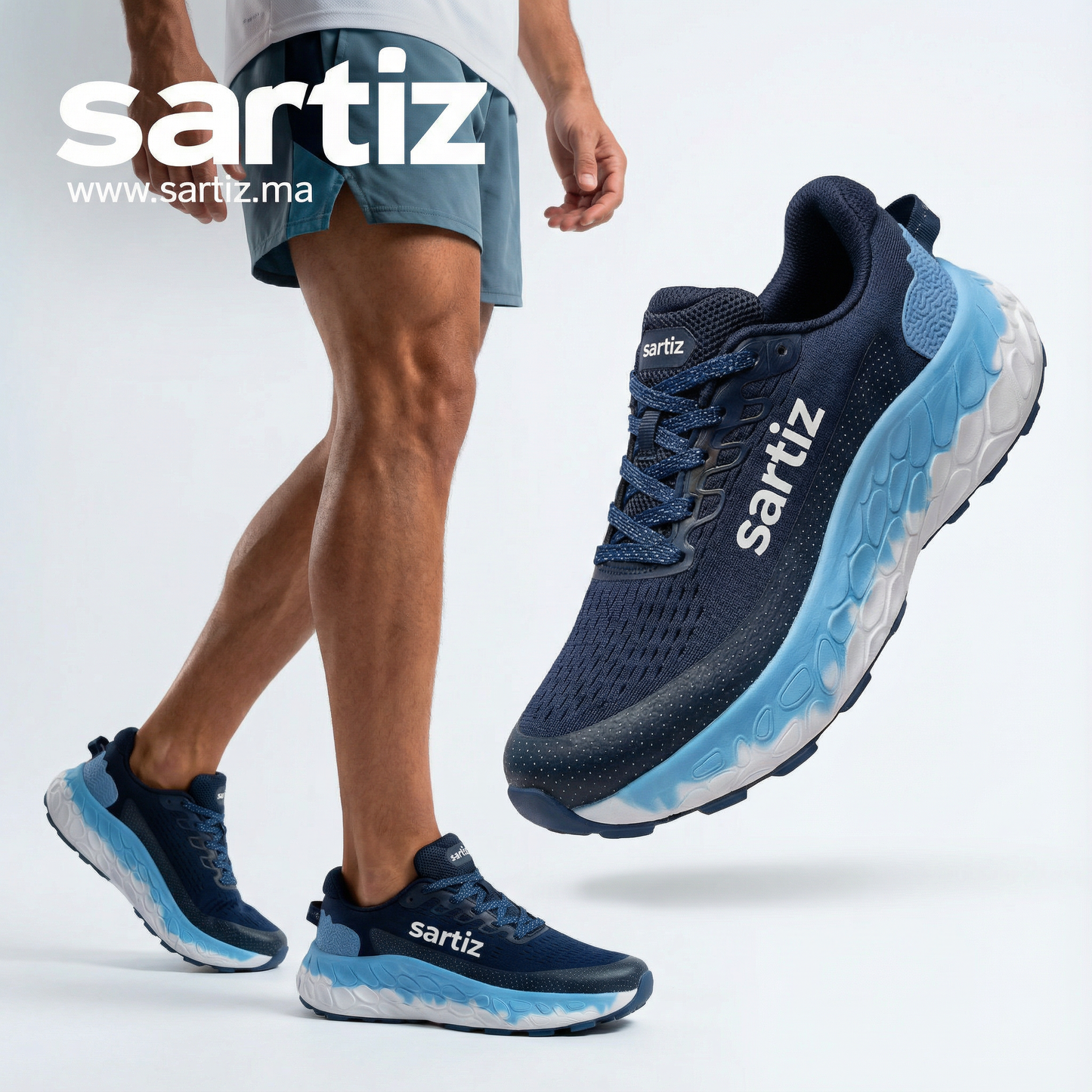 Espadrilles SARTIZ ™ Ref:NWB V3 WH -Sky Blue