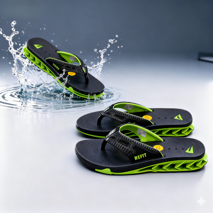 Refit Fanning   – Sandales Homme  Black / GREEN